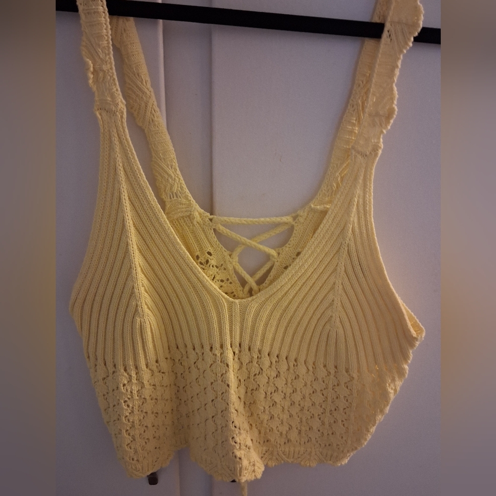 Forever 21 Yellow Knit Tank Top